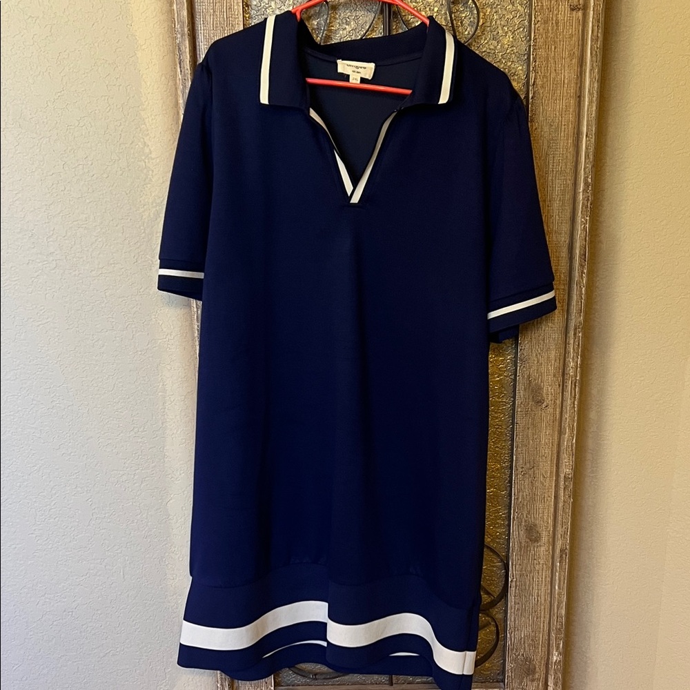 Umgee Navy Blue and White Dress
